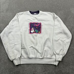 MC ENERGY Sportswear White Snowman Graphic Sweatshirt Women's Size XL